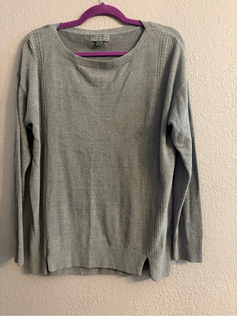 Barefoot Dreams Crewneck Sweater in Light Gray